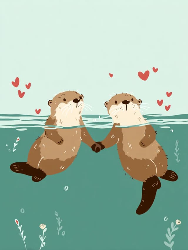 Love Otters Card