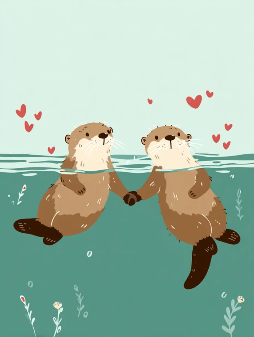 Love Otters Card Design