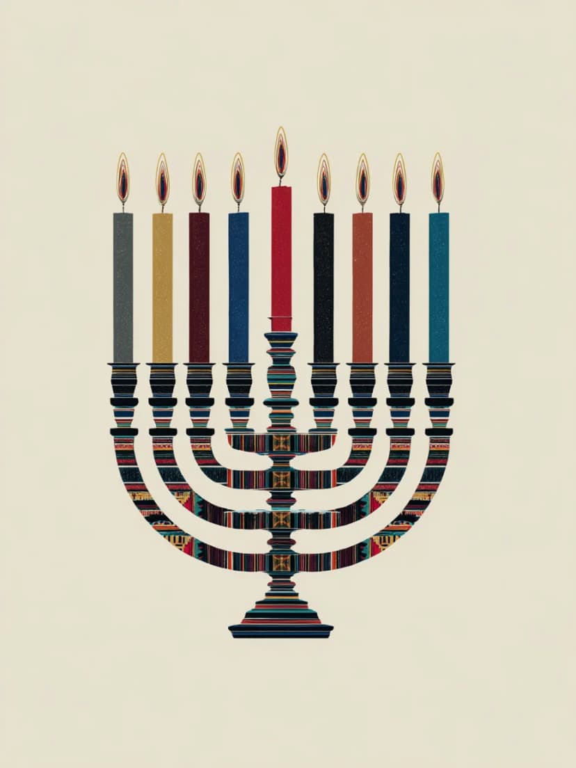 Cute Menorah Card Design