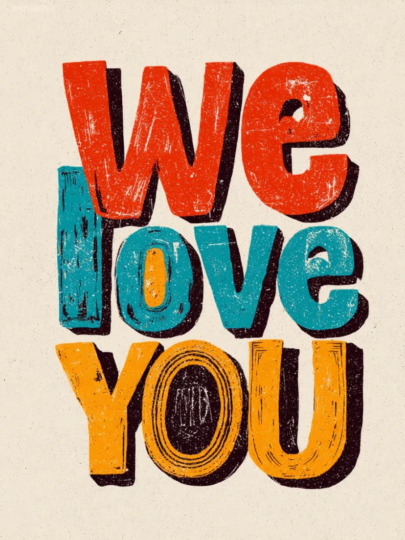 We Love You Card Design