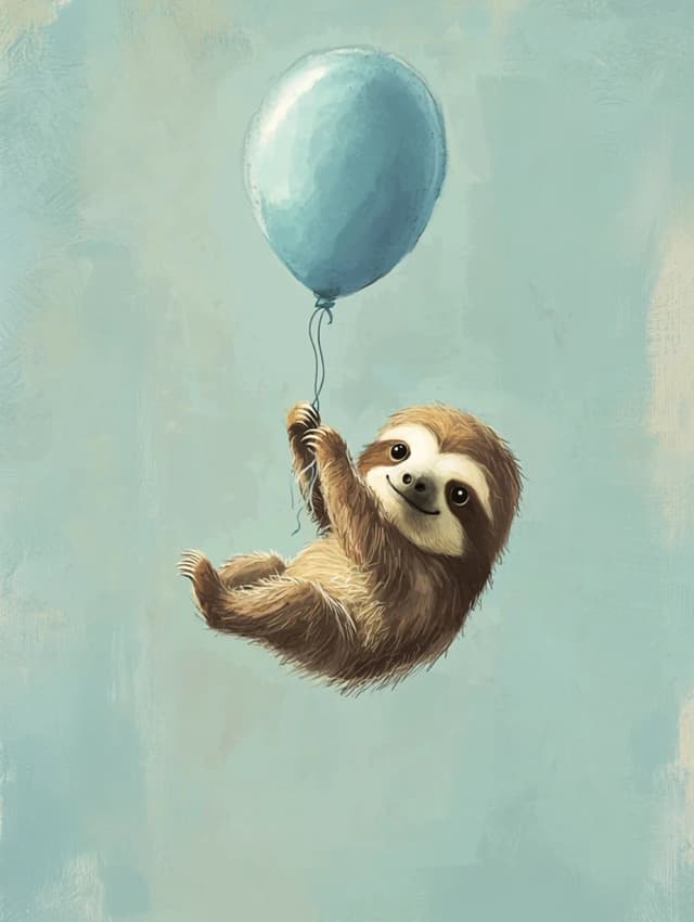 Sloth Balloon Card