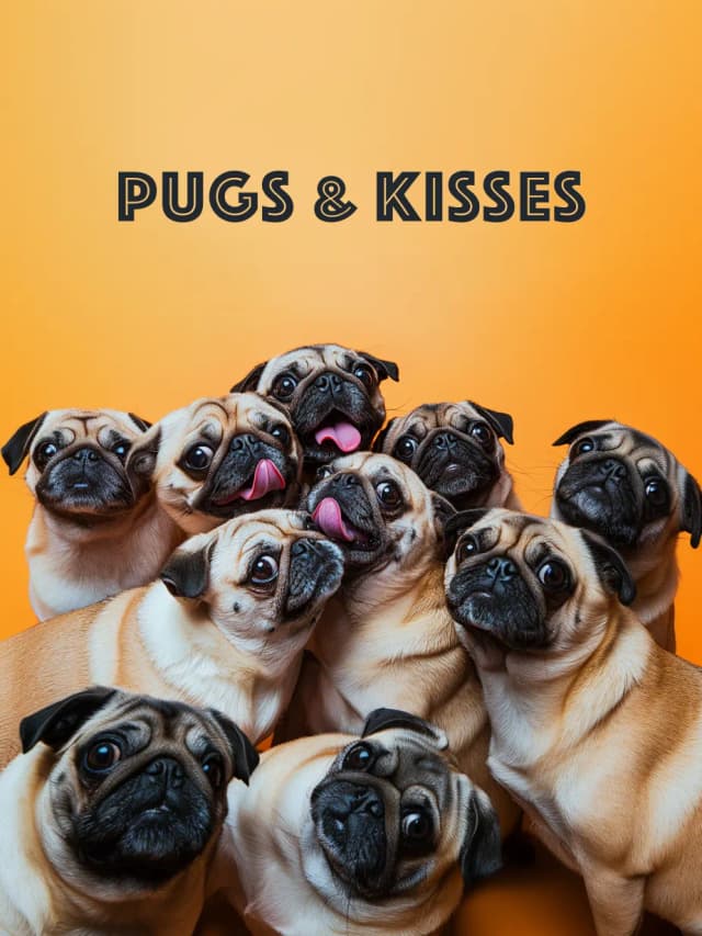 Pugs Kisses Dog Card