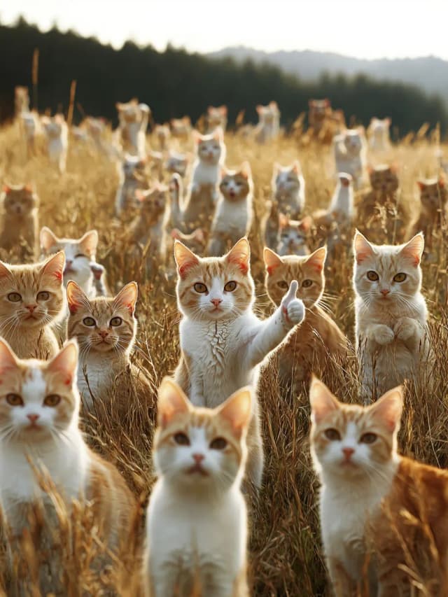 Funny Cats Thumbs Up Card