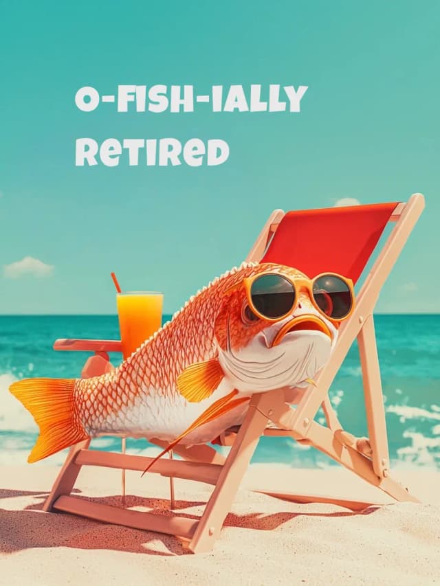 Funny Fish Beach Chair Card