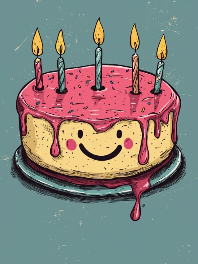 Birthday Cake Smiley Card