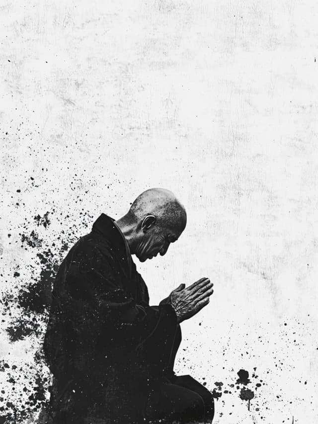 Praying Hands Monk Card