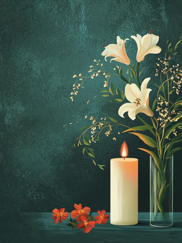 Flowers Candle 2 Card