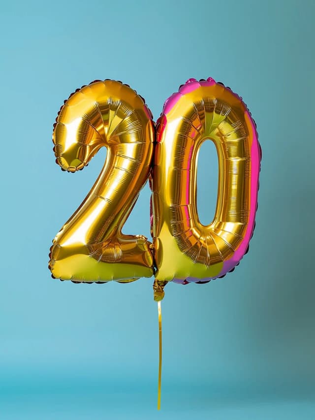 Balloons 20 Year 2 Card