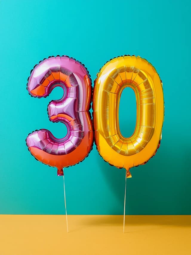 Balloons 30 Year Card