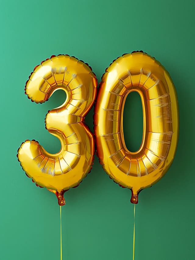 Balloons 30 Year 3 Card