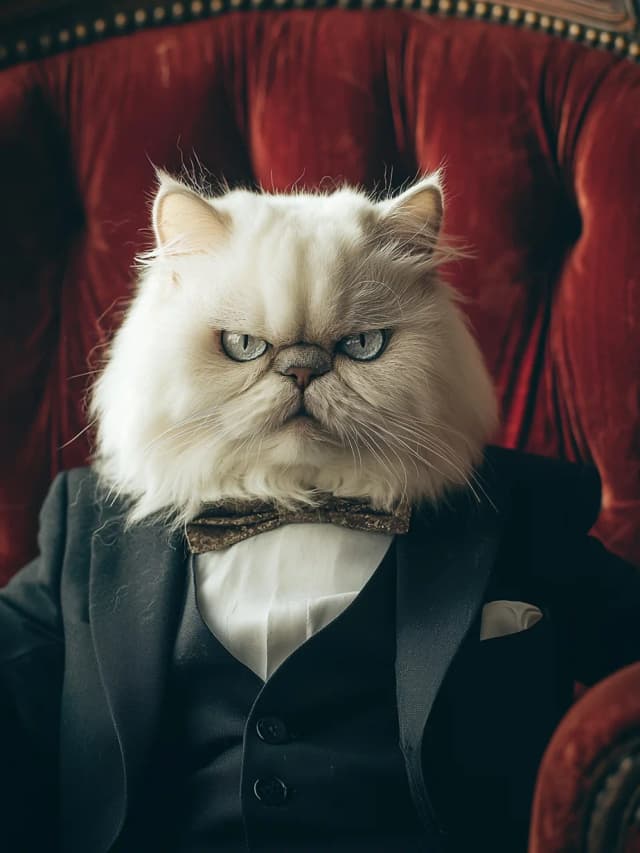 Cat Boss Persian Card