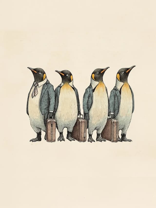 Pengiuns Briefcase Card