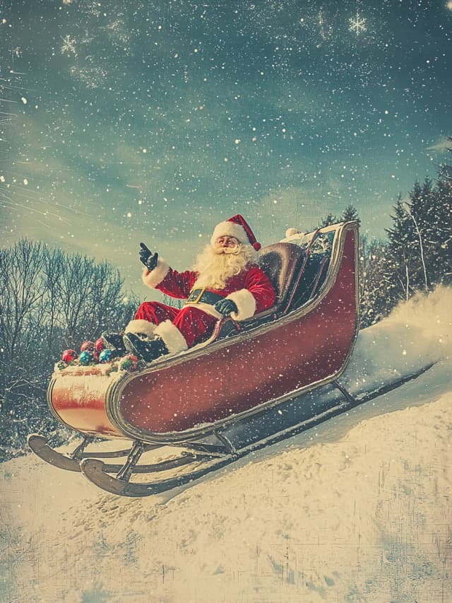 Santa Sleigh Card