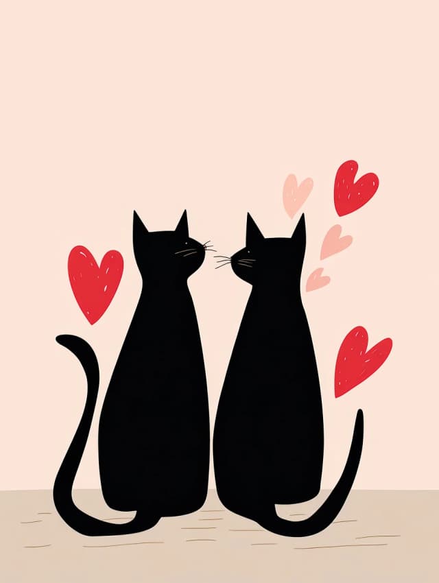 Cats with Hearts Card