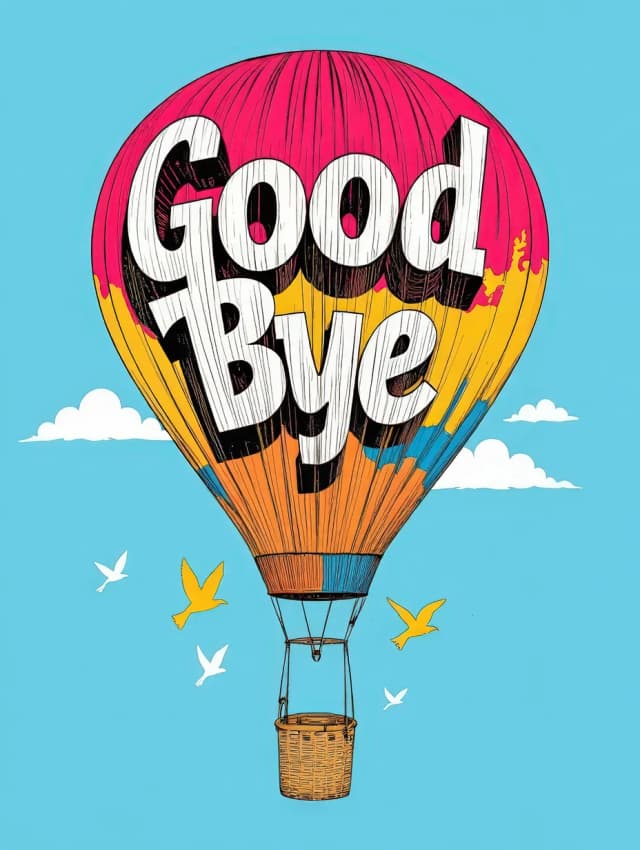 Goodbye Hot Air Balloon Card
