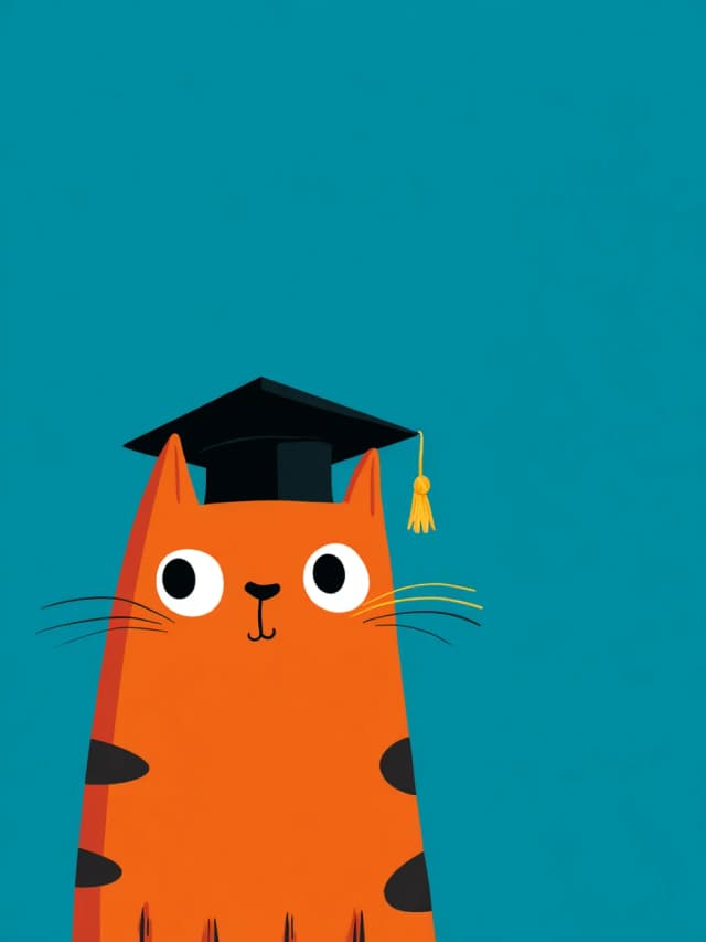 Cat in Moertarboard Card