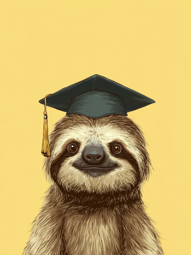 Sloth in Mortarboard Card