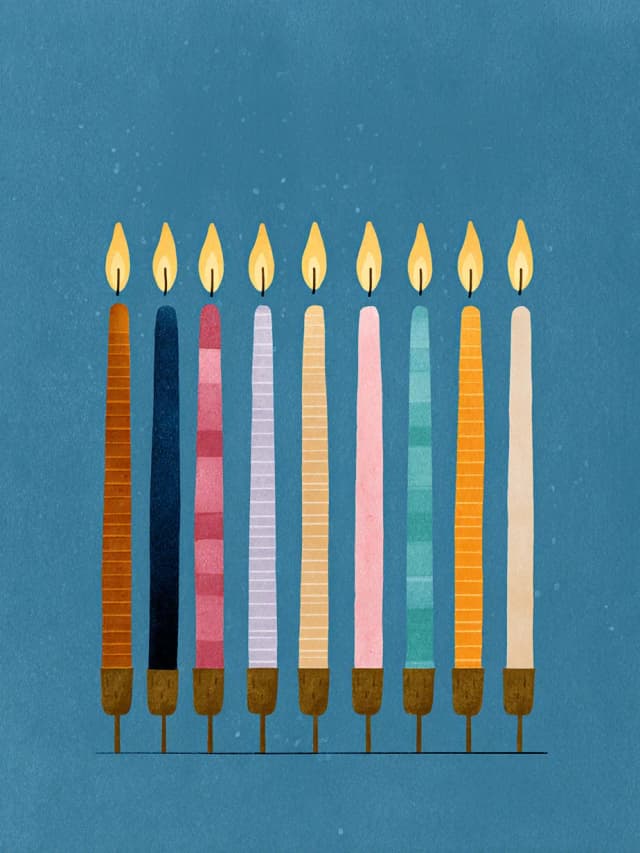 Modern Hanukkah Candles Card