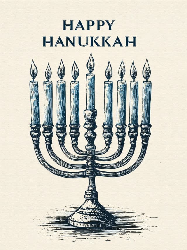 Happy Hanukkah Hanukkiah Card