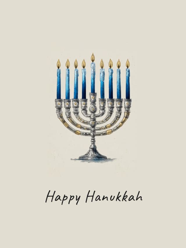 Happy Hanukkah Menorah Card