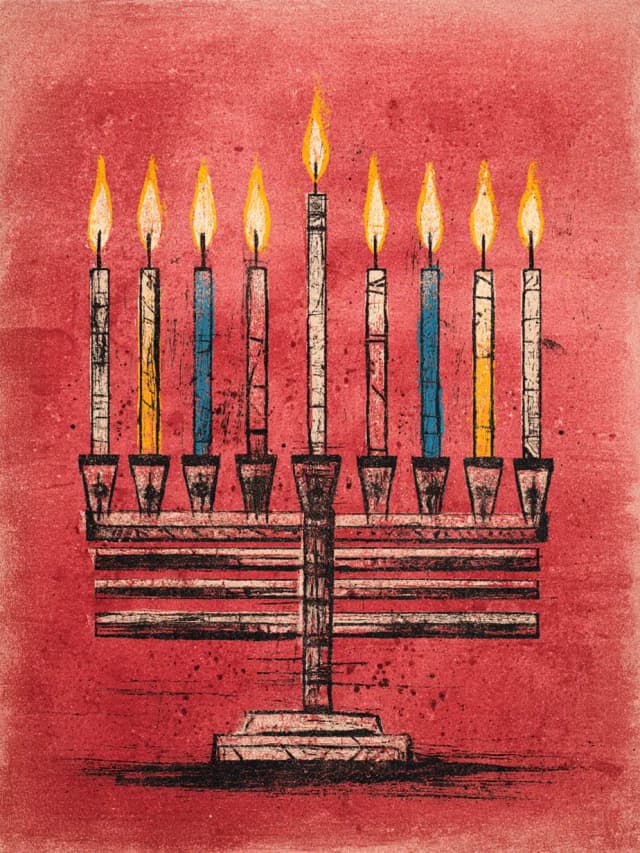 Illustrated Menorah Card