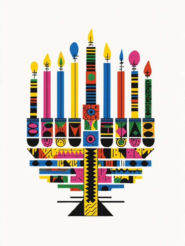 Modern Style Menorah Card