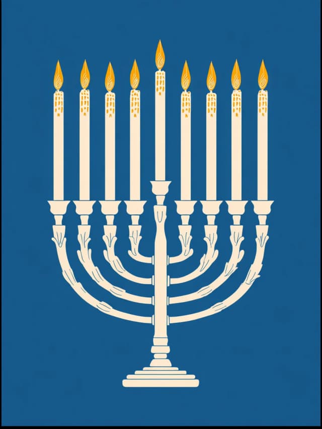 Menorah Blue Backround Card