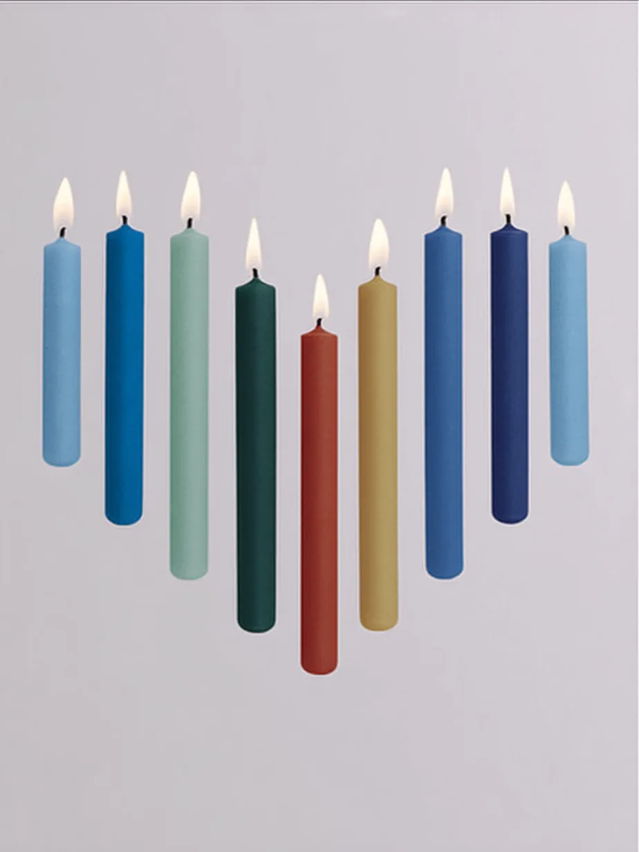 Hanukkah Candles Heart Shape Card