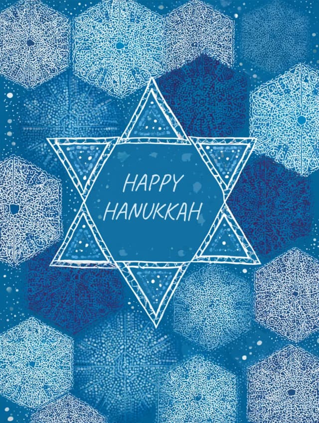 Happy Hanukkah Star Pattern Card