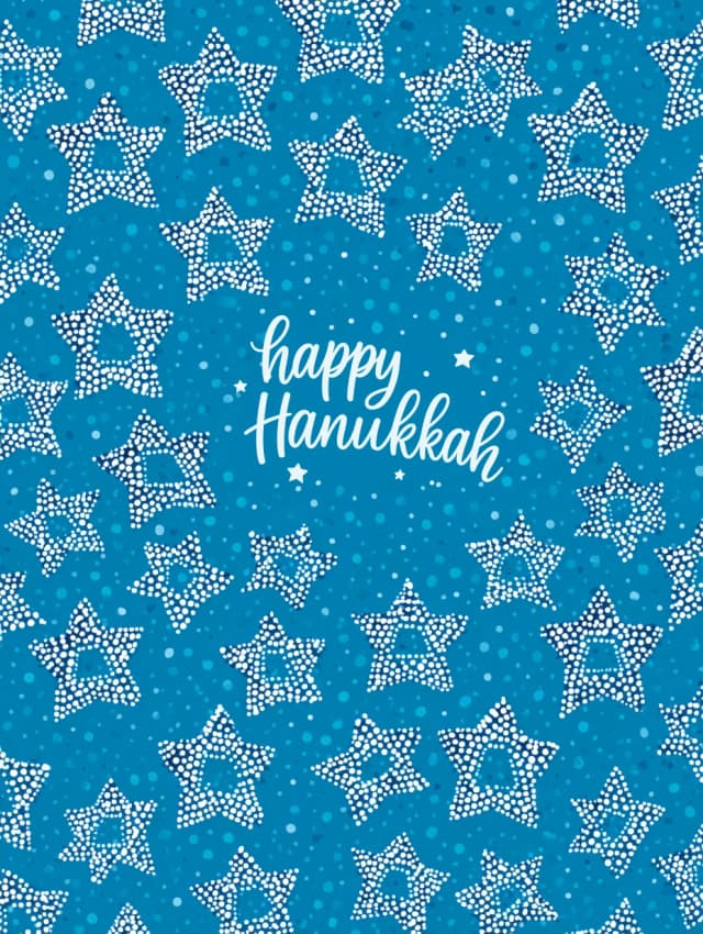 Happy Hanukkah Dotty Stars Card