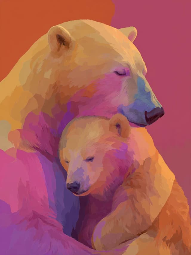 Cuddling Polar Bears Card
