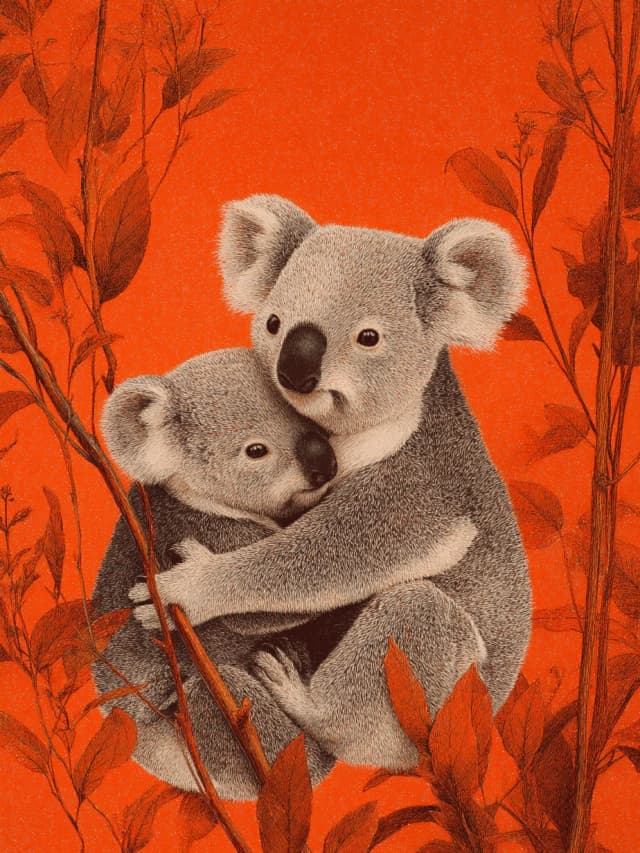 Cuddling Koala Bears Card