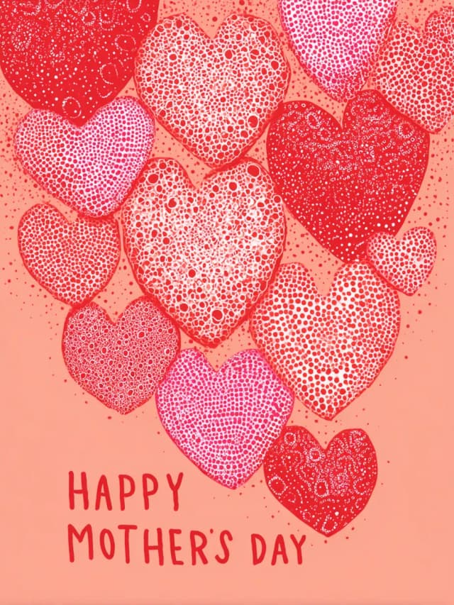 Happy Mothers Day Hearts Card
