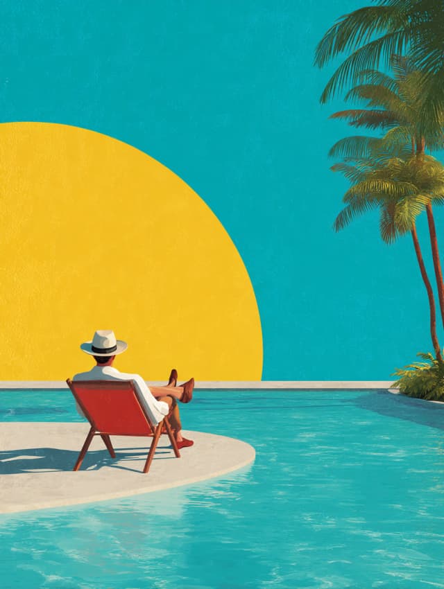 Man by the Pool Card