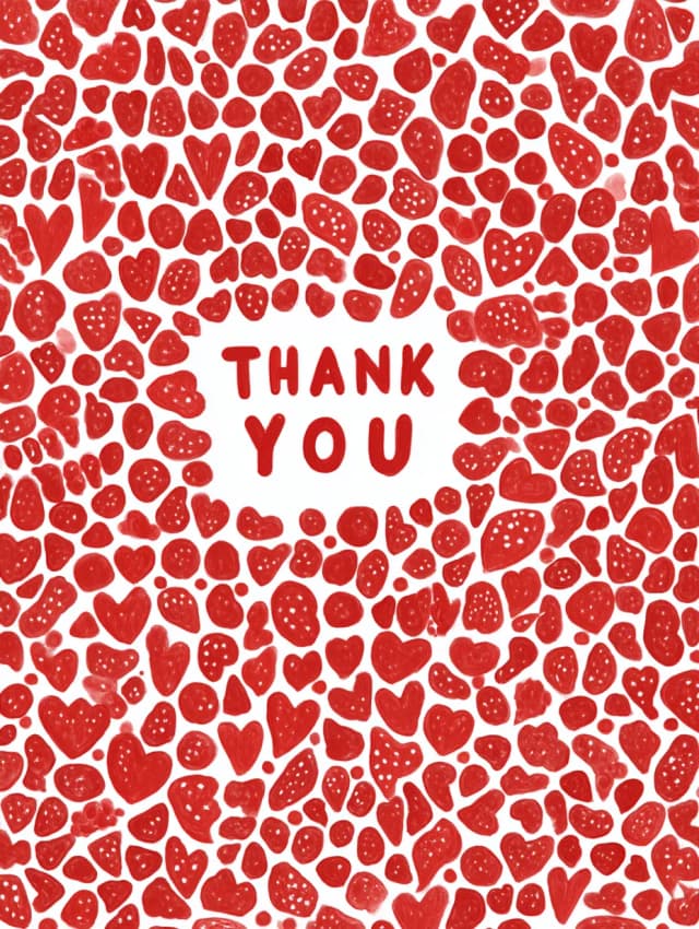 Thank You Heart Pattern Card