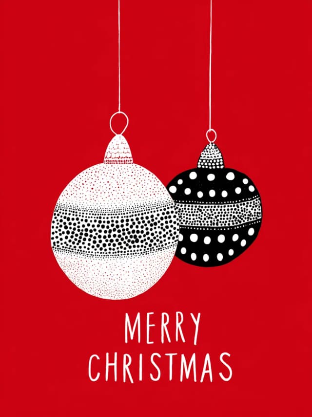 Merry Christmal 2 Baubles Card