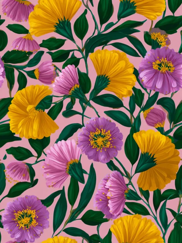 Yellow and Purple Flowers Card