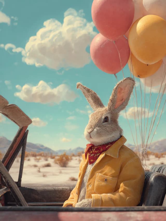 Happy Easter Bunny in Car Card