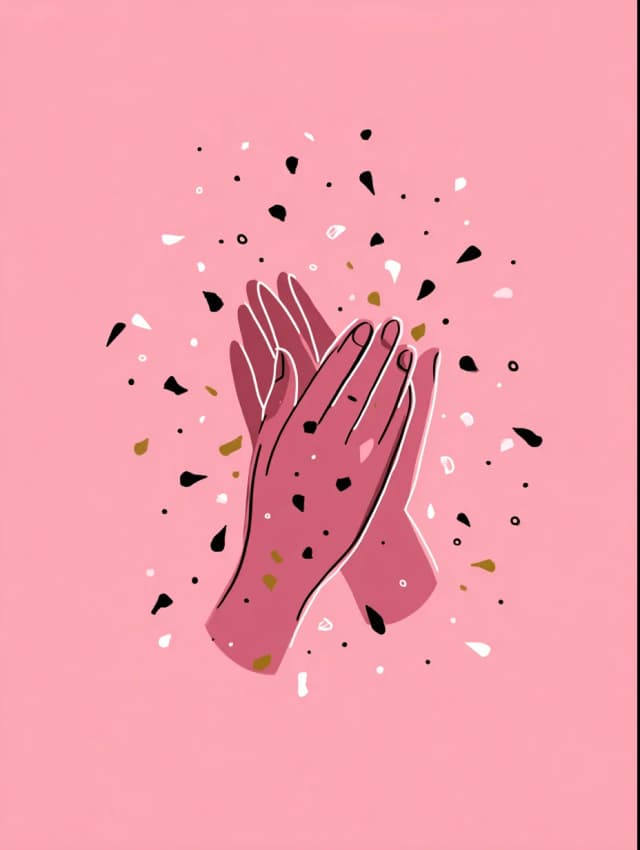 Celebration Hands Pink Card