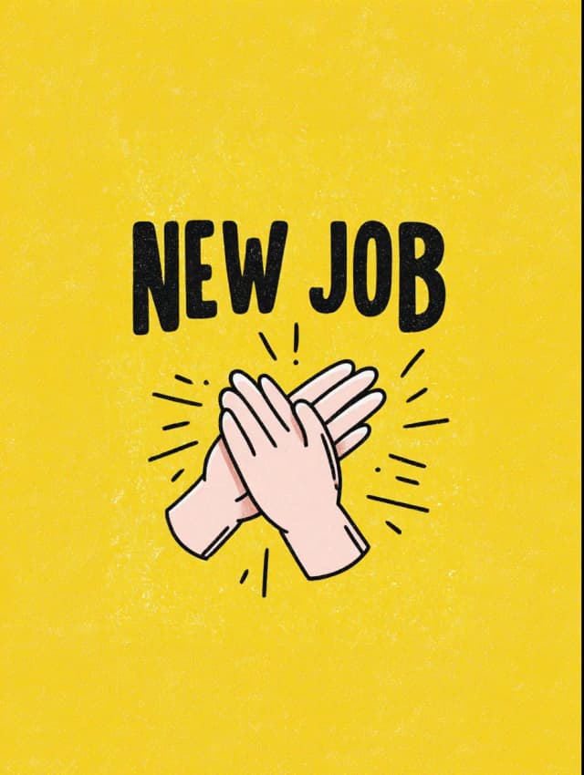 New Job Clapping Hands Card