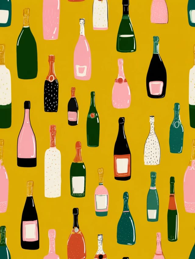 Champagne Bottle Pattern Card