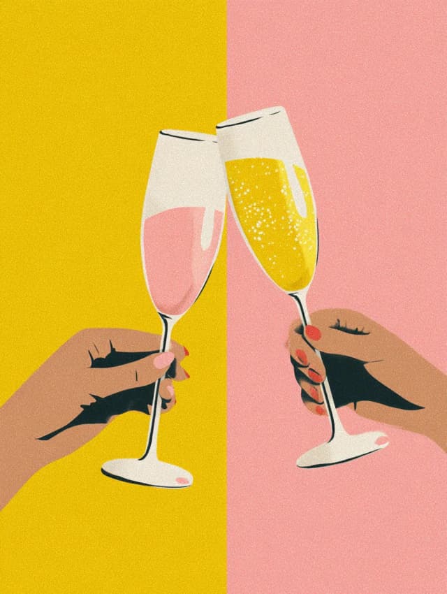 Champagne Toast Pink Yellow Card