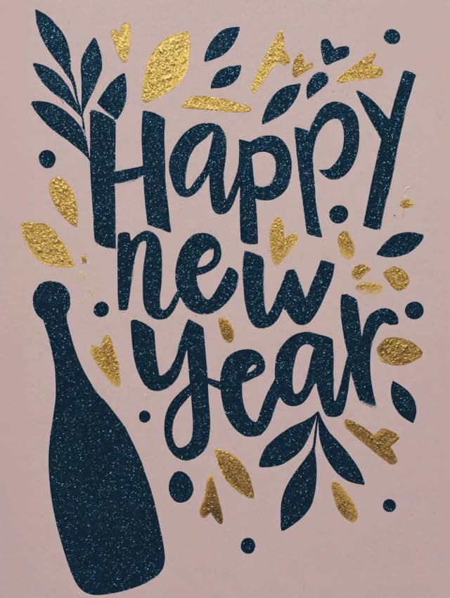 Happy New Year Sparkly Card Card