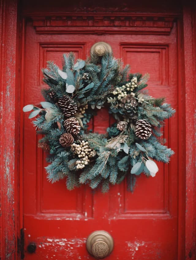 Merry Christmas Door Wreath Card