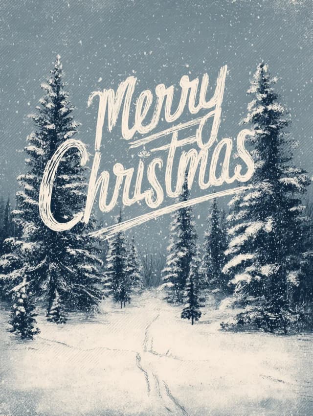 Merry Christmas Snowy Outdoors Card