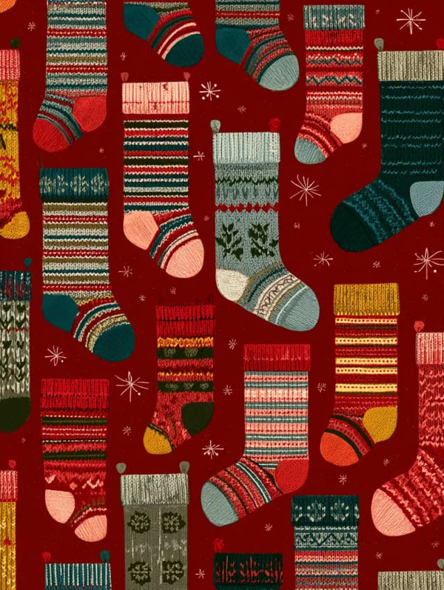 Merry Christmas Stocking Pattern Card