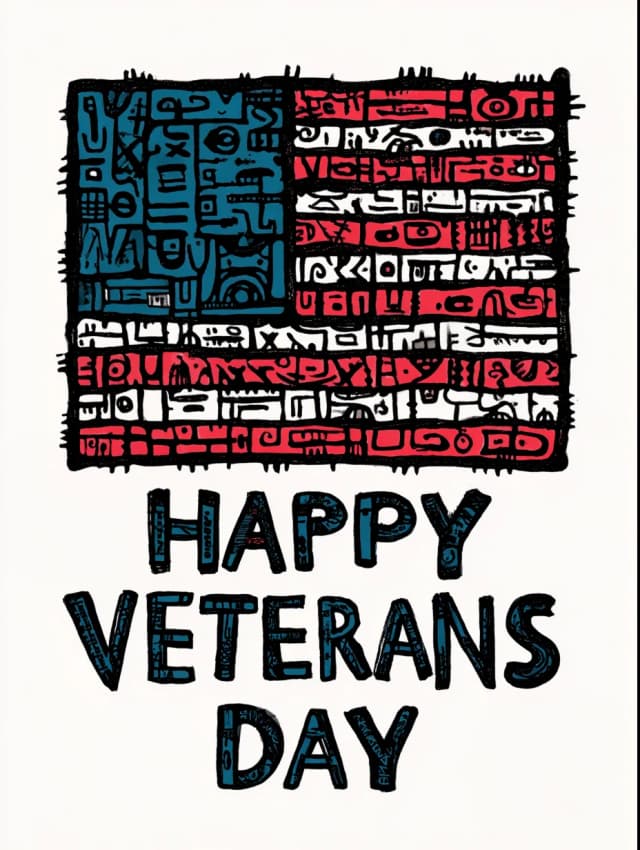 Happy Veterans Day Modern Card