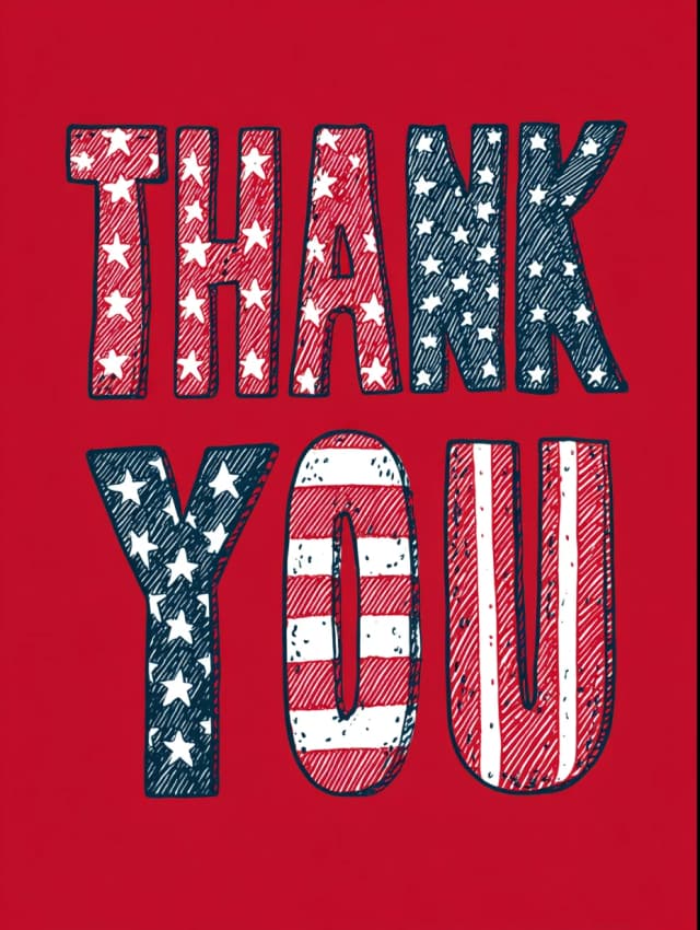 Thank You American Flag Pattern Card