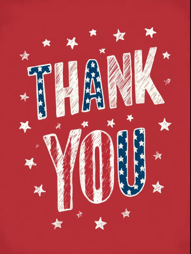 Thank You Usa Card