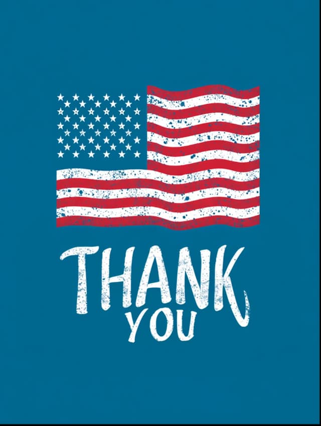 Thank You with American Flag Card